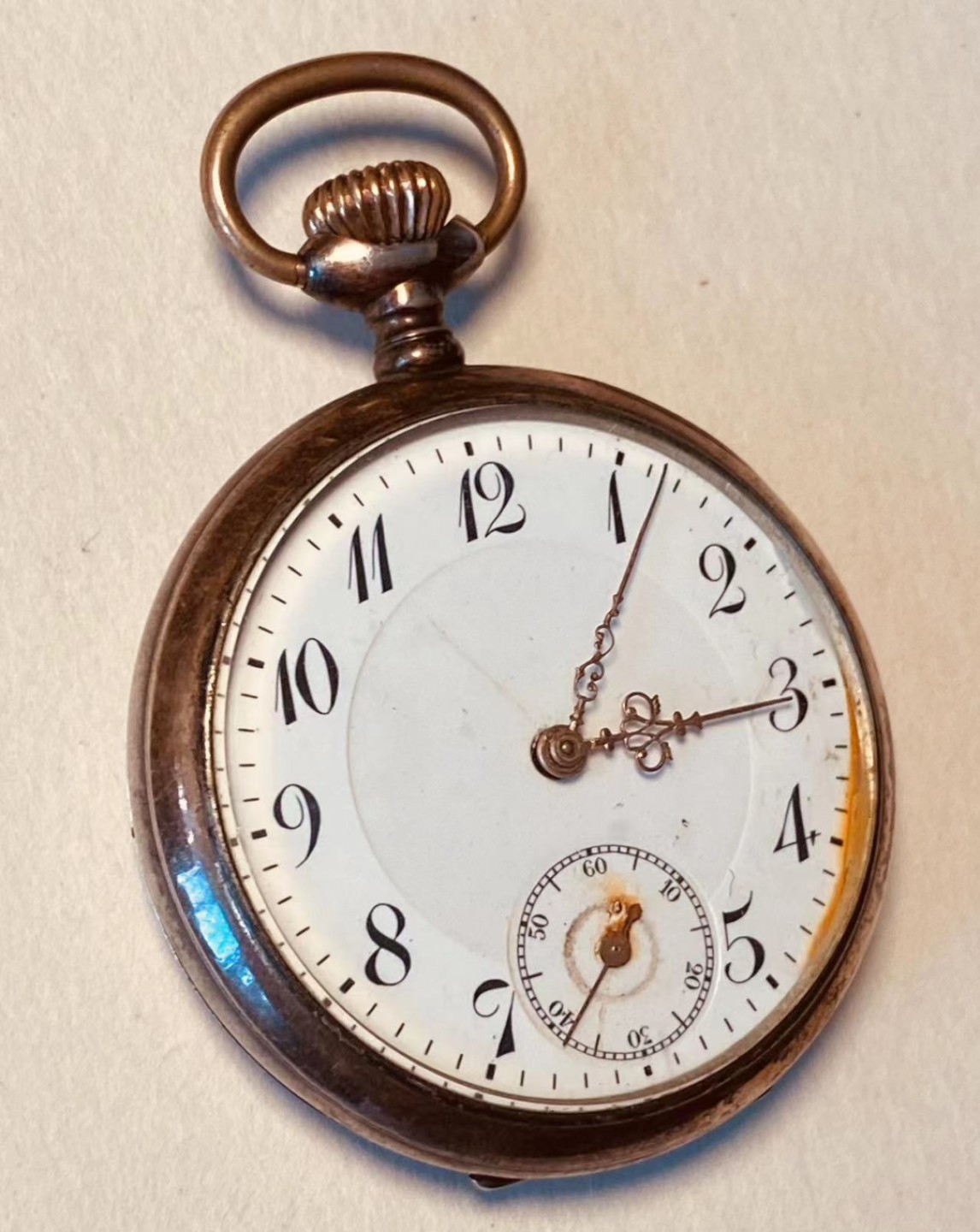 阿娜斯塔西娅军事题材拍卖 德国贵族月冠标怀表，不可正常走时，推测一战或者之前，很优雅的一块怀表