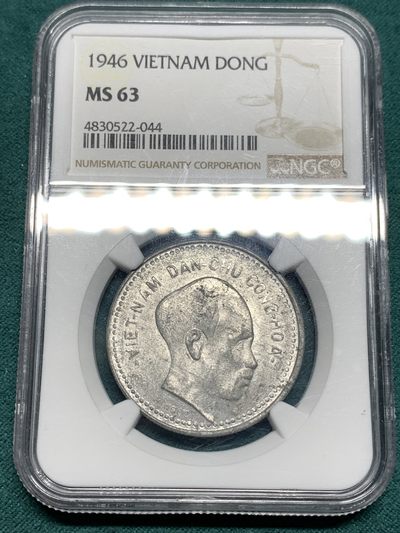 《竞宝斋》第171场-周日，周一2场 (全场包邮) - NGC MS63 1946年 越南胡志明铝币 高分深打极不易 4月SBP同分720美元