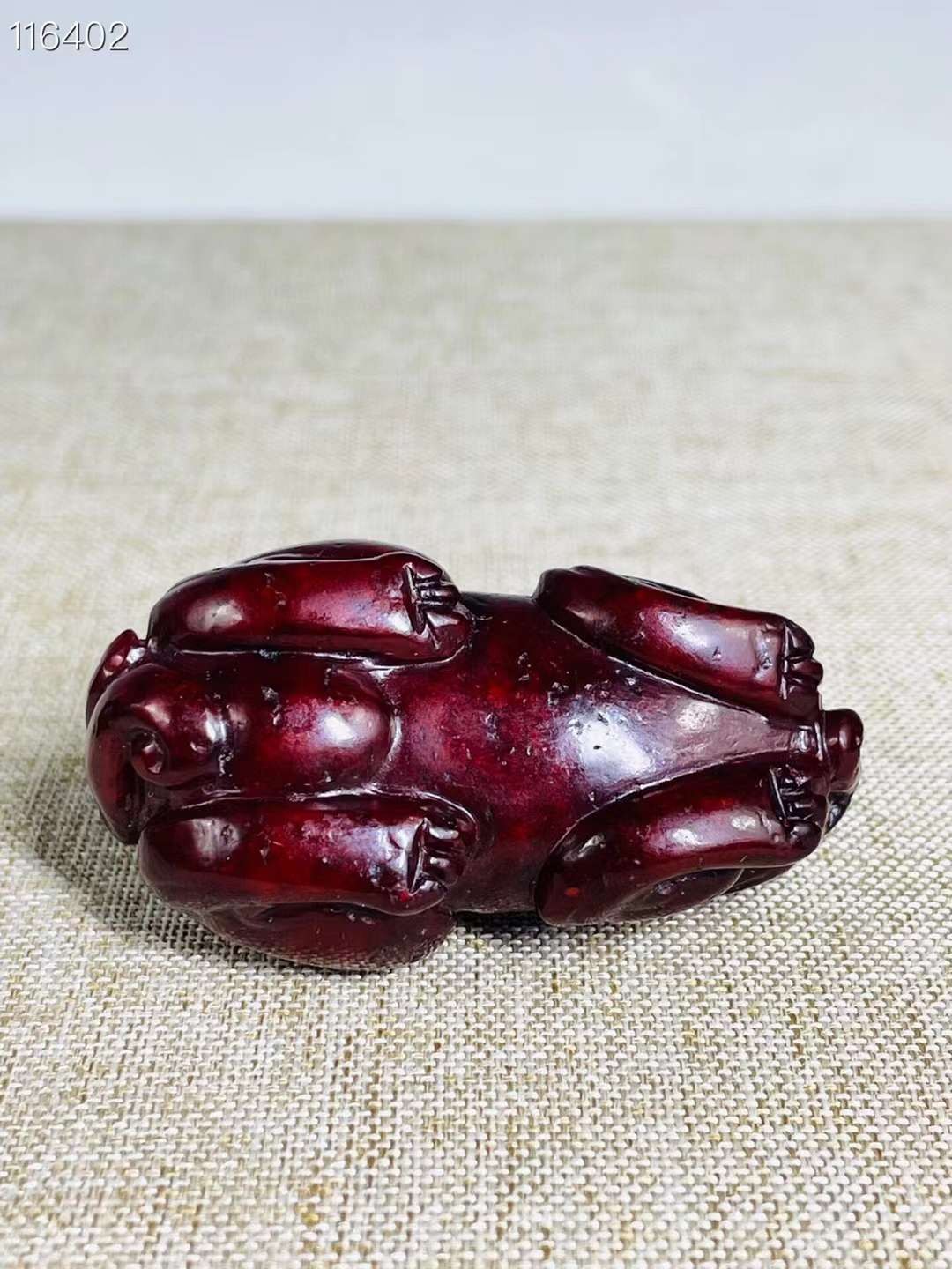 旧藏●精品和田红玉貔貅挂件