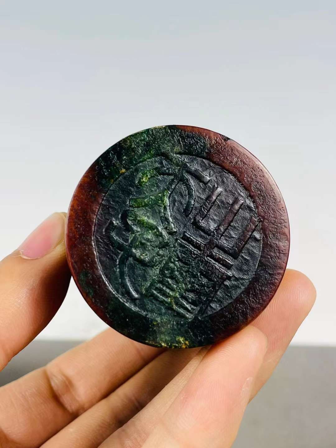 旧藏●精品高古玉浮雕龙纹鼎组合印章