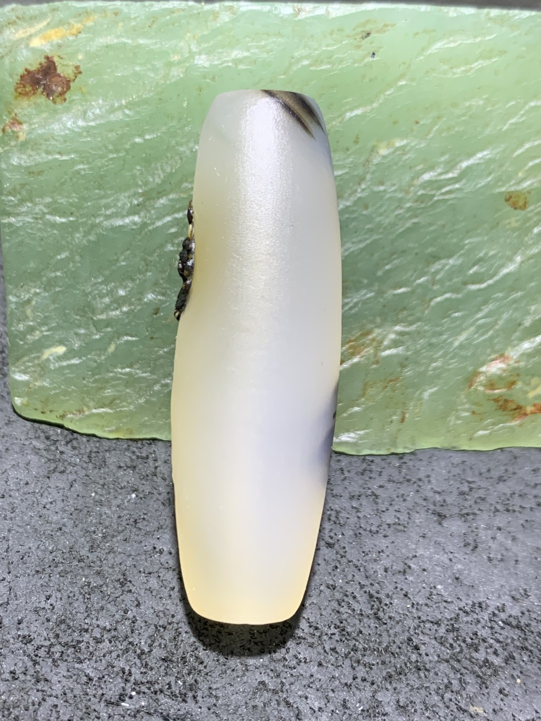 精美高玉化海洋玉髓手工俏色巧雕菊花大桶珠一个！