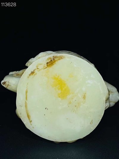 旧藏●精美和田玉浮雕龙凤笔筒 旧藏●精美和田玉浮雕龙凤笔筒