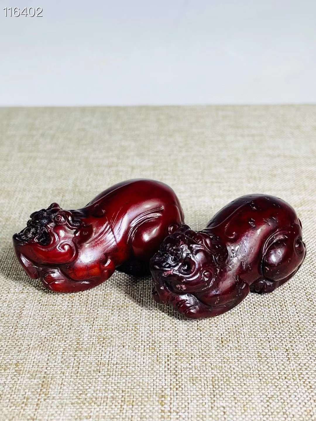 旧藏●精品和田红玉貔貅挂件