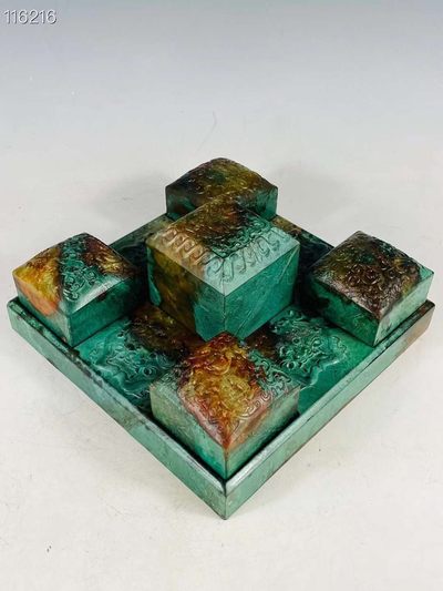 旧藏●精品高古玉精雕组合印章 旧藏●精品高古玉精雕组合印章