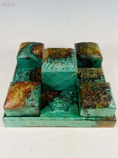 旧藏●精品高古玉精雕组合印章 旧藏●精品高古玉精雕组合印章