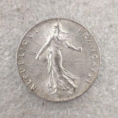 巴斯克收藏第130期 散币捡漏专场 6/7/8号三场连拍 全场包邮 - 法国1915年播种女神50生丁银币 BU好品