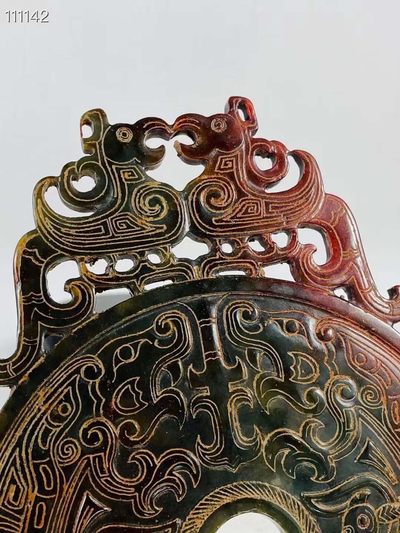 旧藏●精美高古玉精雕玉璧一对 旧藏●精美高古玉精雕玉璧一对