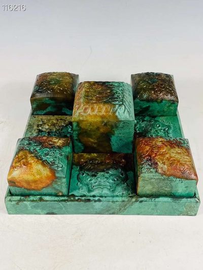旧藏●精品高古玉精雕组合印章 旧藏●精品高古玉精雕组合印章