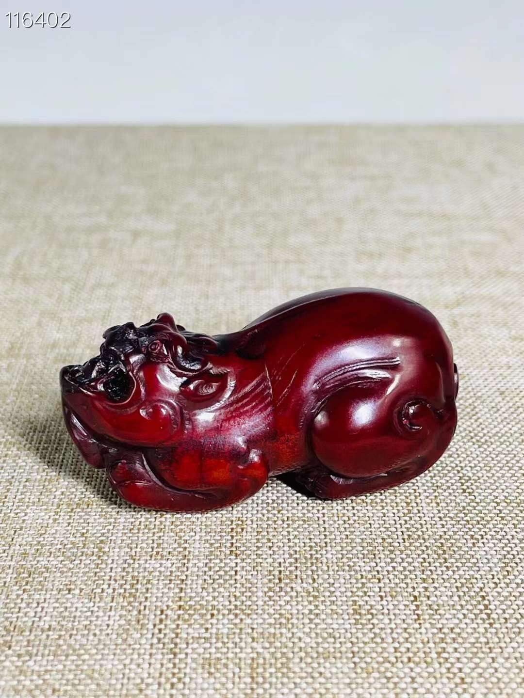 旧藏●精品和田红玉貔貅挂件