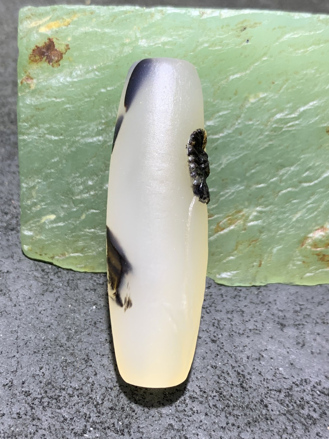 精美高玉化海洋玉髓手工俏色巧雕菊花大桶珠一个！