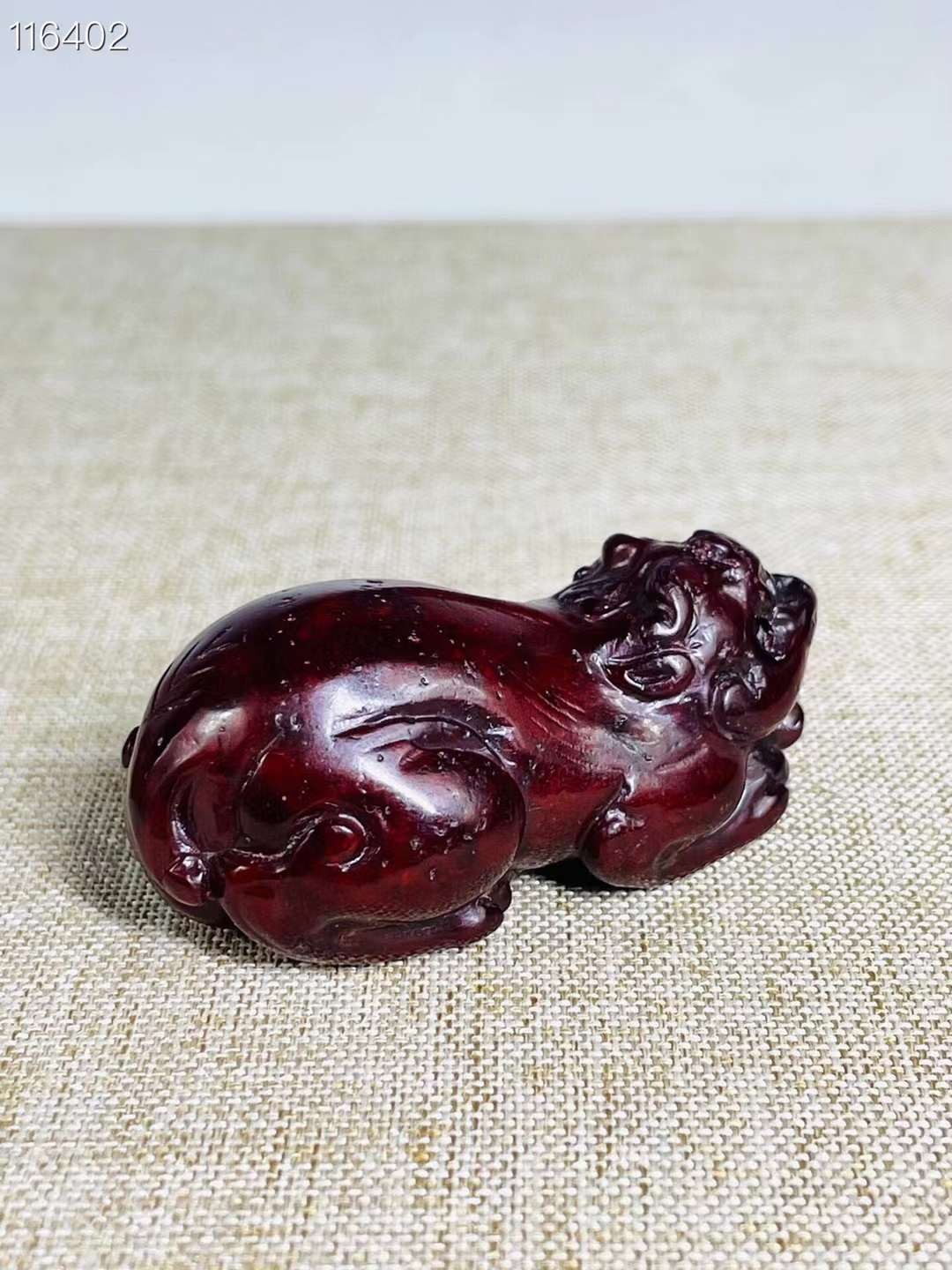 旧藏●精品和田红玉貔貅挂件