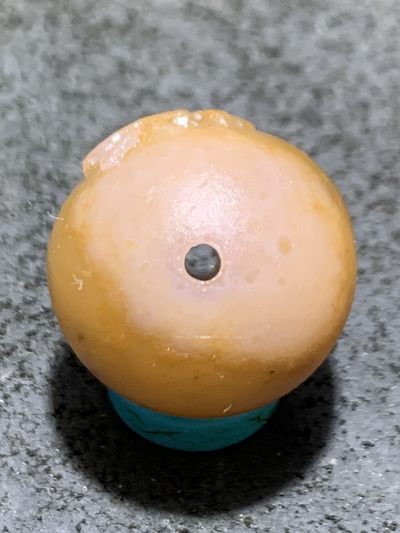 精美战国红玛瑙亚光手工雕刻道字圆珠一颗！ 精美战国红玛瑙亚光手工雕刻道字圆珠一颗！