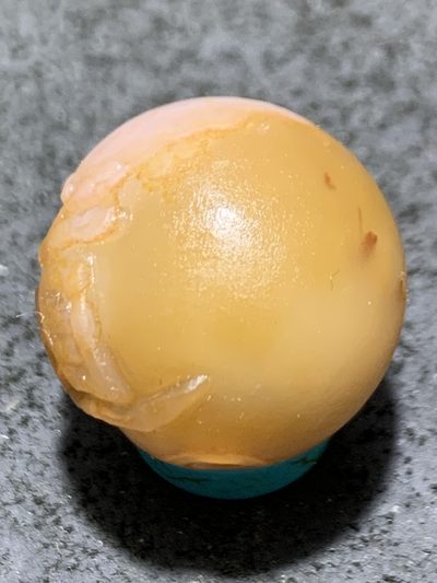 精美战国红玛瑙亚光手工雕刻道字圆珠一颗！ 精美战国红玛瑙亚光手工雕刻道字圆珠一颗！