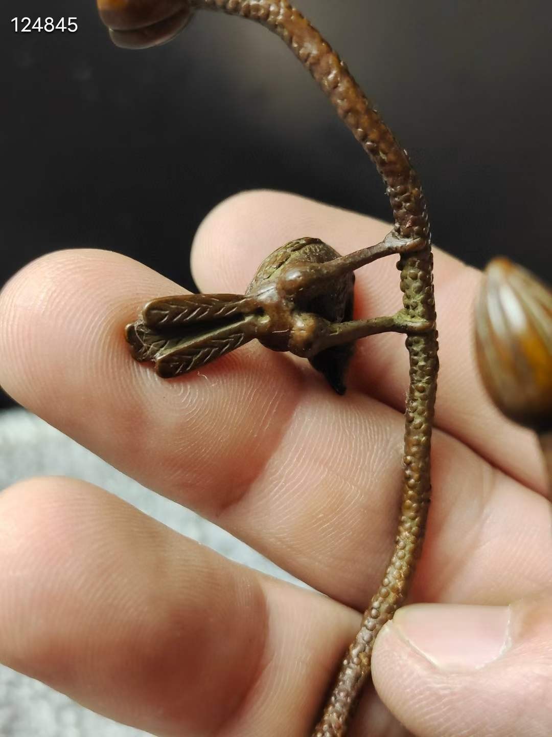 紫铜荷花翠鸟倒流香摆件书房 案头 雅玩