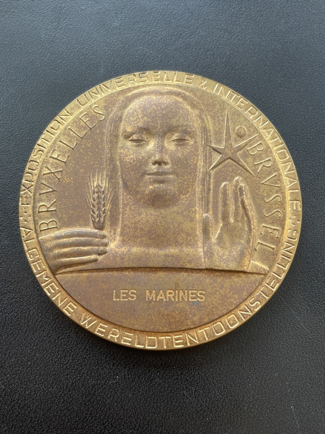 欧洲章牌-拍卖第24场 1958年布鲁塞尔世博会大铜章 直径：60 mm