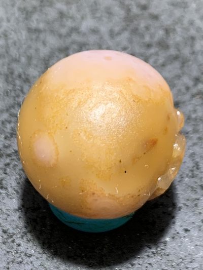 精美战国红玛瑙亚光手工雕刻道字圆珠一颗！ 精美战国红玛瑙亚光手工雕刻道字圆珠一颗！