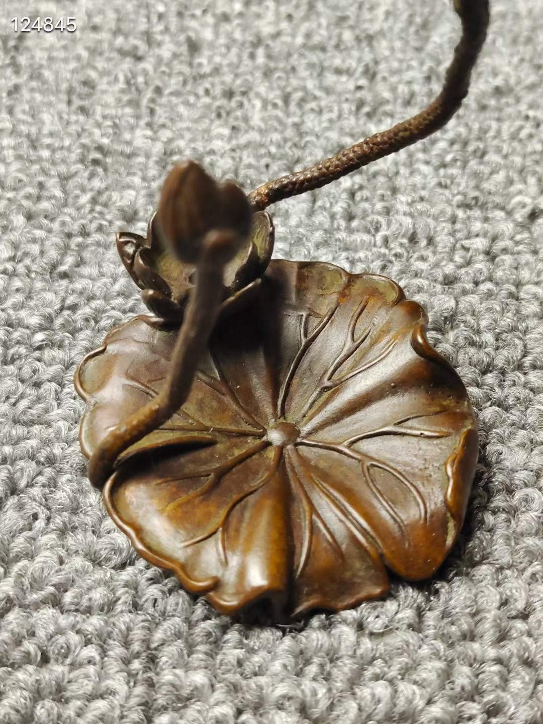 紫铜荷花翠鸟倒流香摆件书房 案头 雅玩