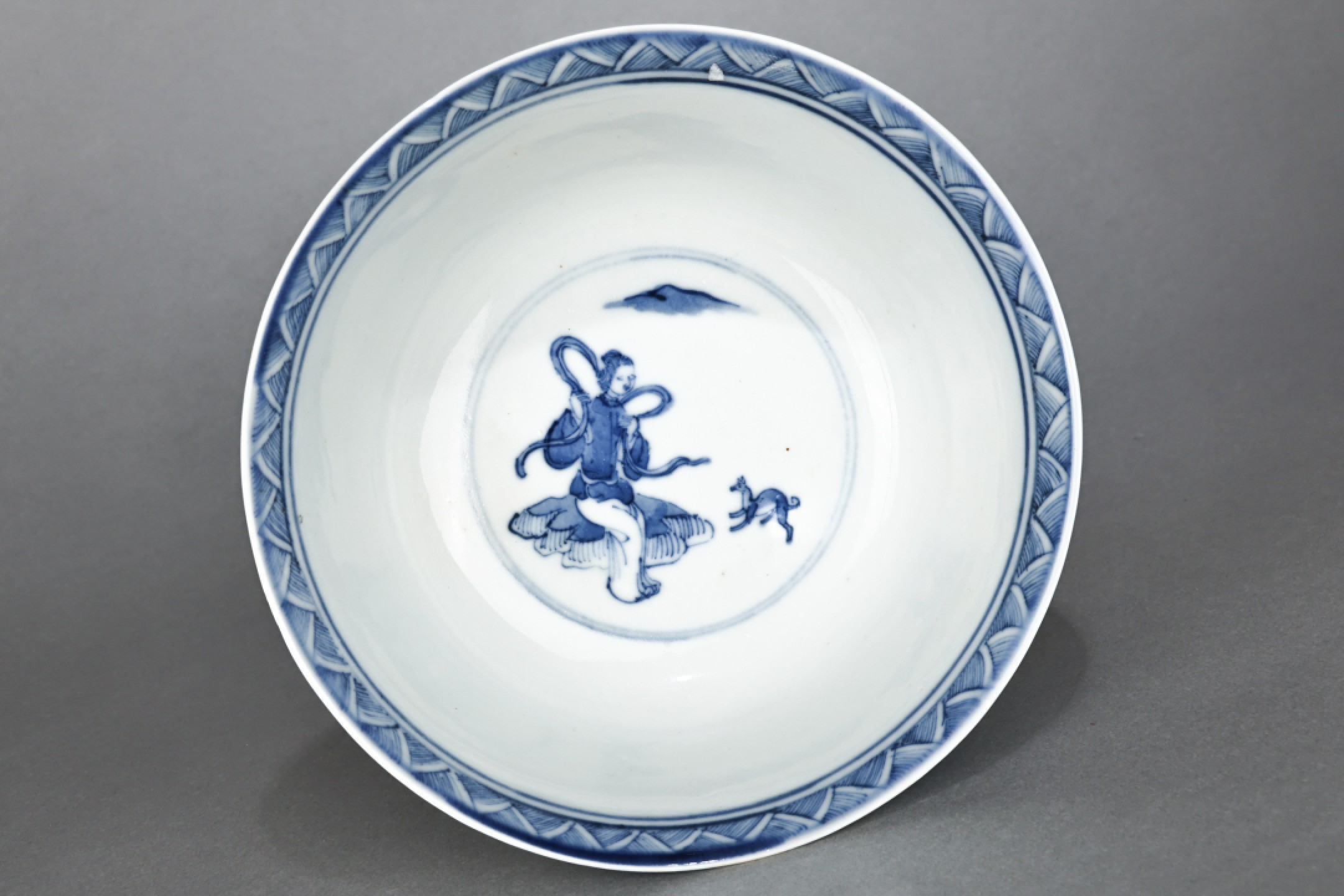 2023惠民拍卖会——国升推荐专场 青花人物纹碗 清 D:7.3;H:6.5