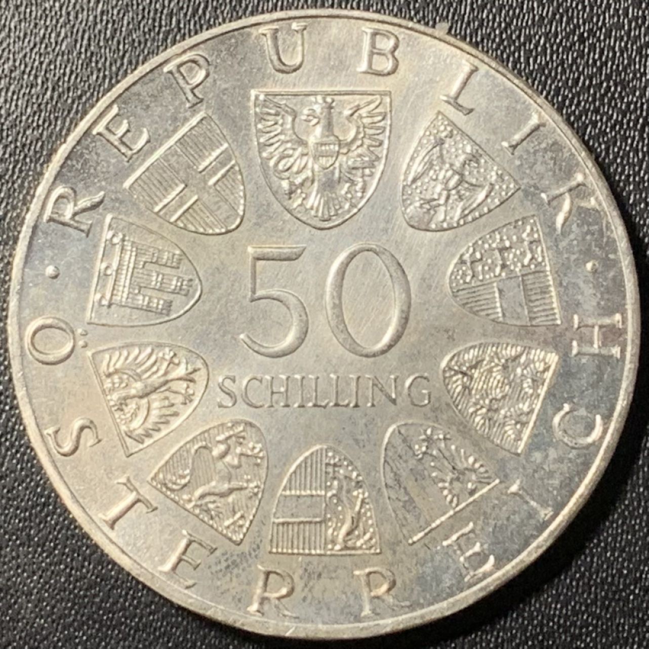 紫瑗钱币——第317期拍卖 奥地利 1978年 舒伯特诞辰150周年 50先令 20克 0.64银 UNC