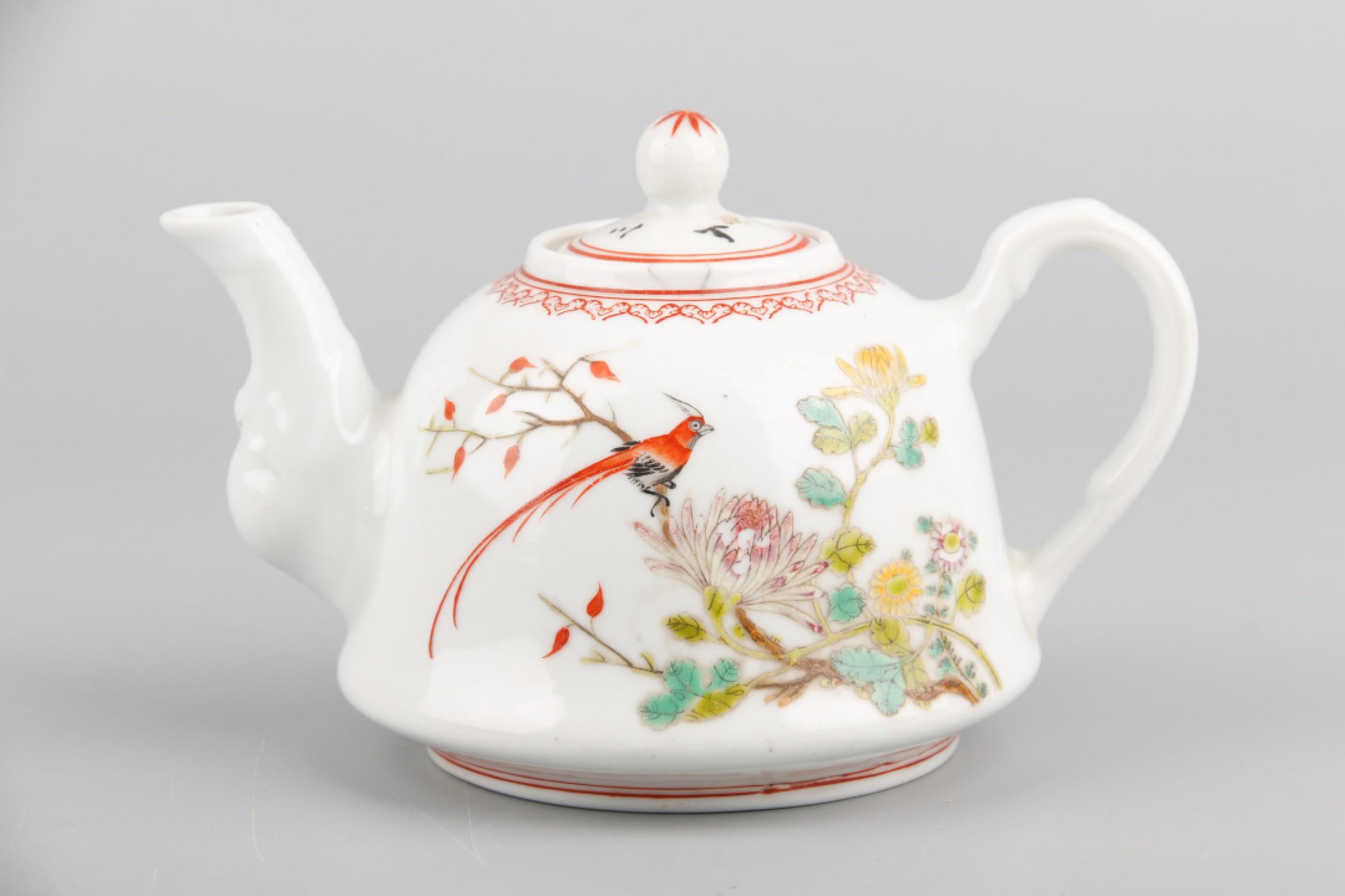 2023惠民拍卖会——国升推荐专场 粉彩花鸟纹执壶 二十世纪五十年代 高8cm