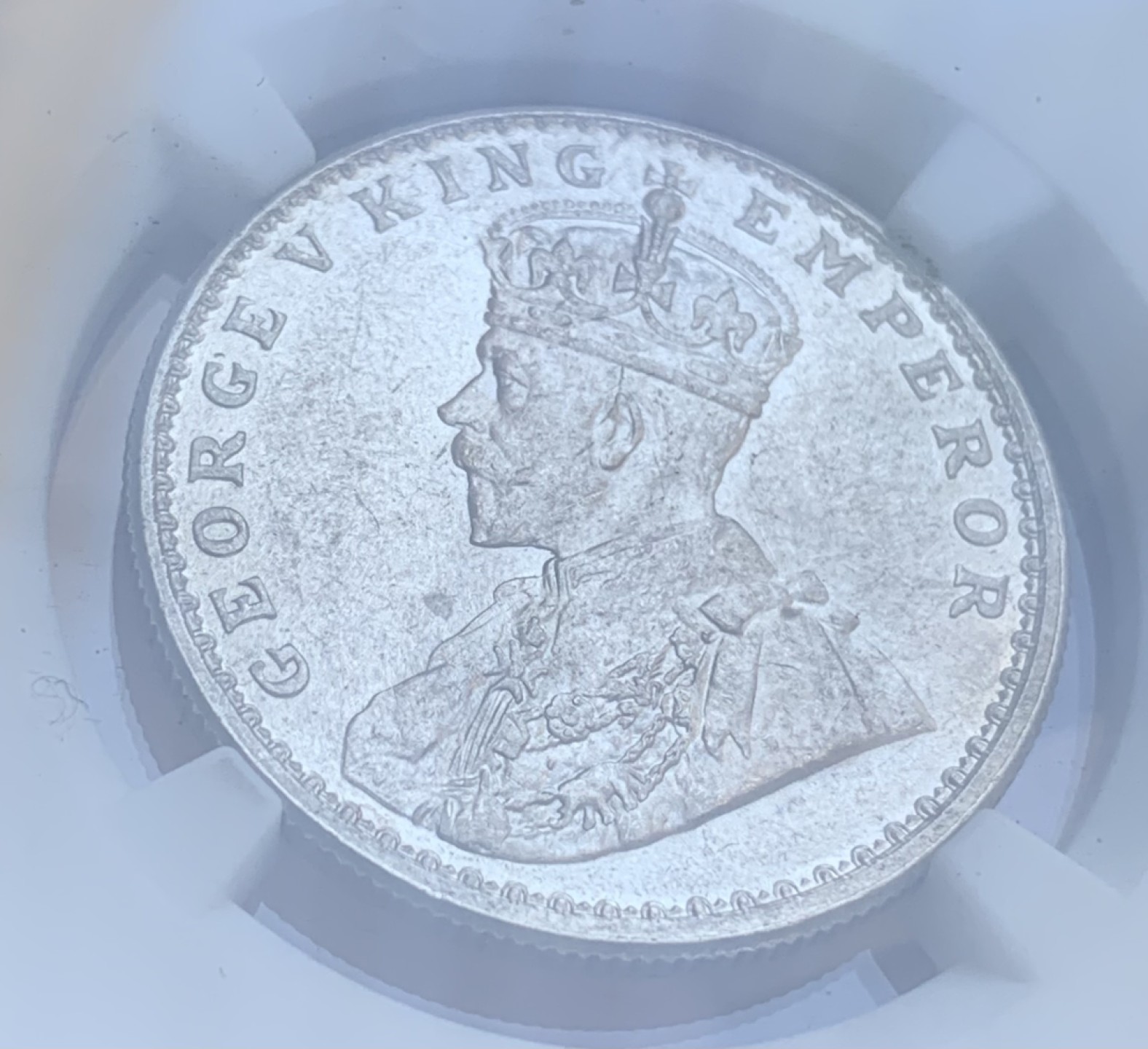 瓶子🏺第95期拍卖会  英属印度1913年乔治五世1卢比银币  NGC  MS63