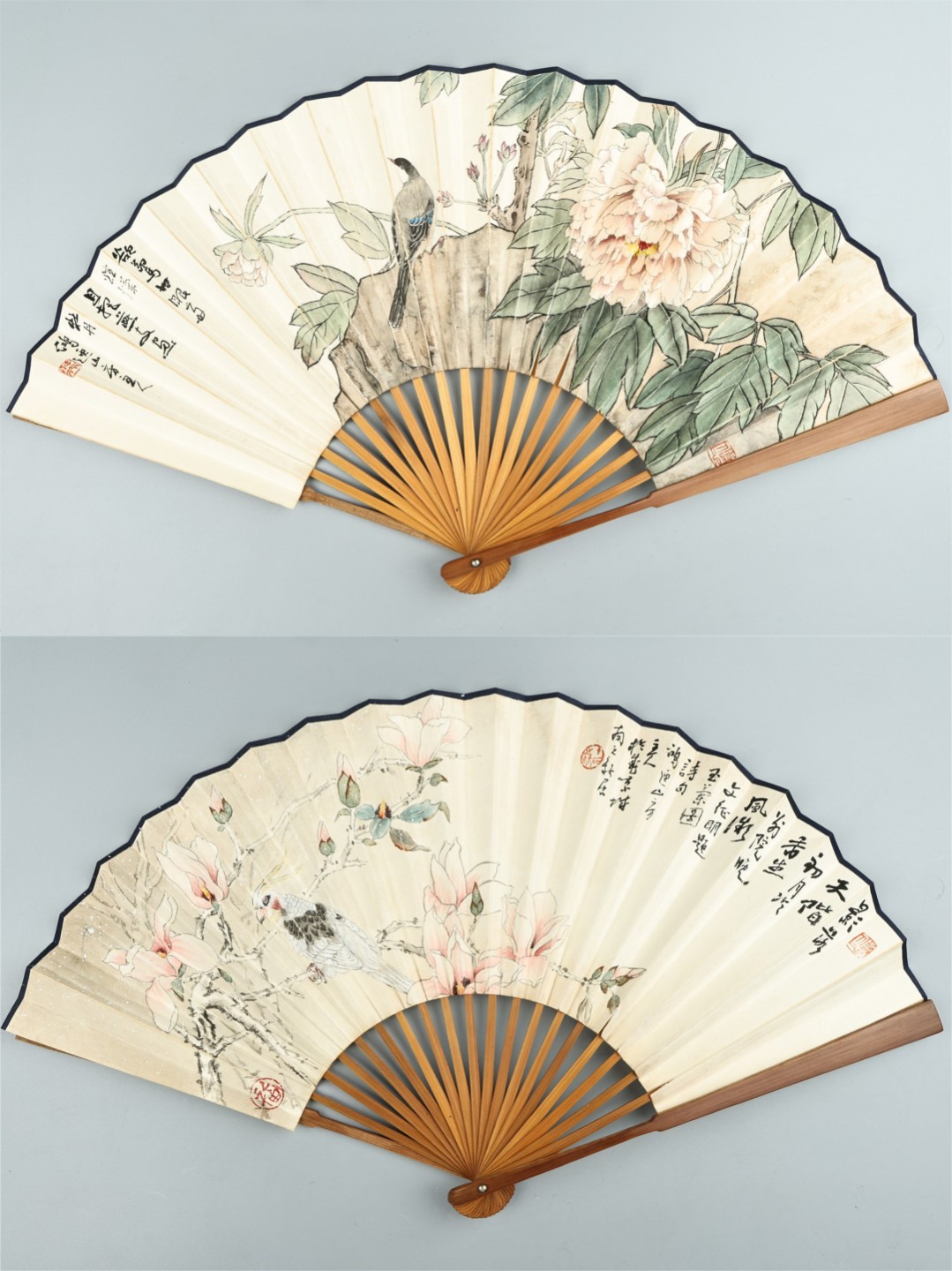 2023惠民拍卖会——国升推荐专场 花鸟扇面 鸿逸山房主人 12.5*50.5cm