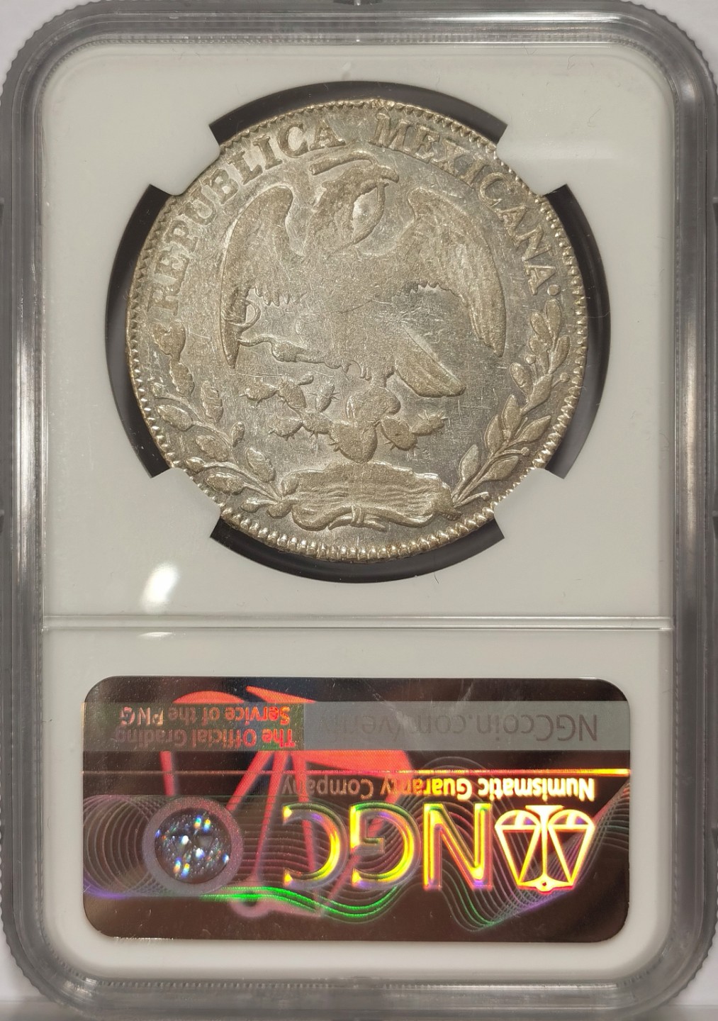 博洋堂章牌藏家系列场②暨第030期（全场包邮） NGC AUD 墨西哥花边鹰洋萨卡特卡斯厂 ZS 1864 中期老鹰 银光闪闪 不要错过