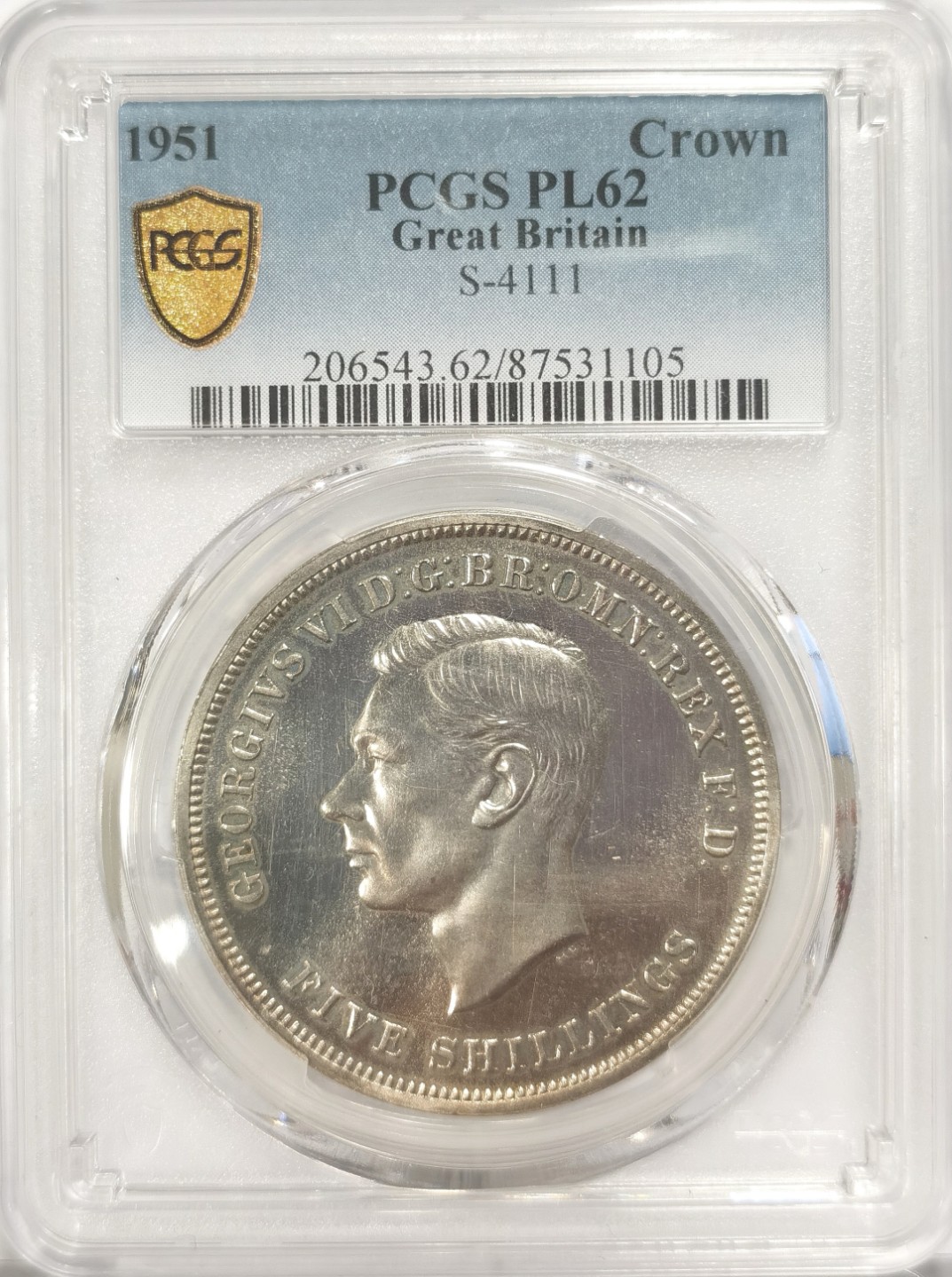博洋堂章牌藏家系列场②暨第030期（全场包邮） PCGS PL62 英国1951年乔治六世最后的马剑克朗 镍马剑