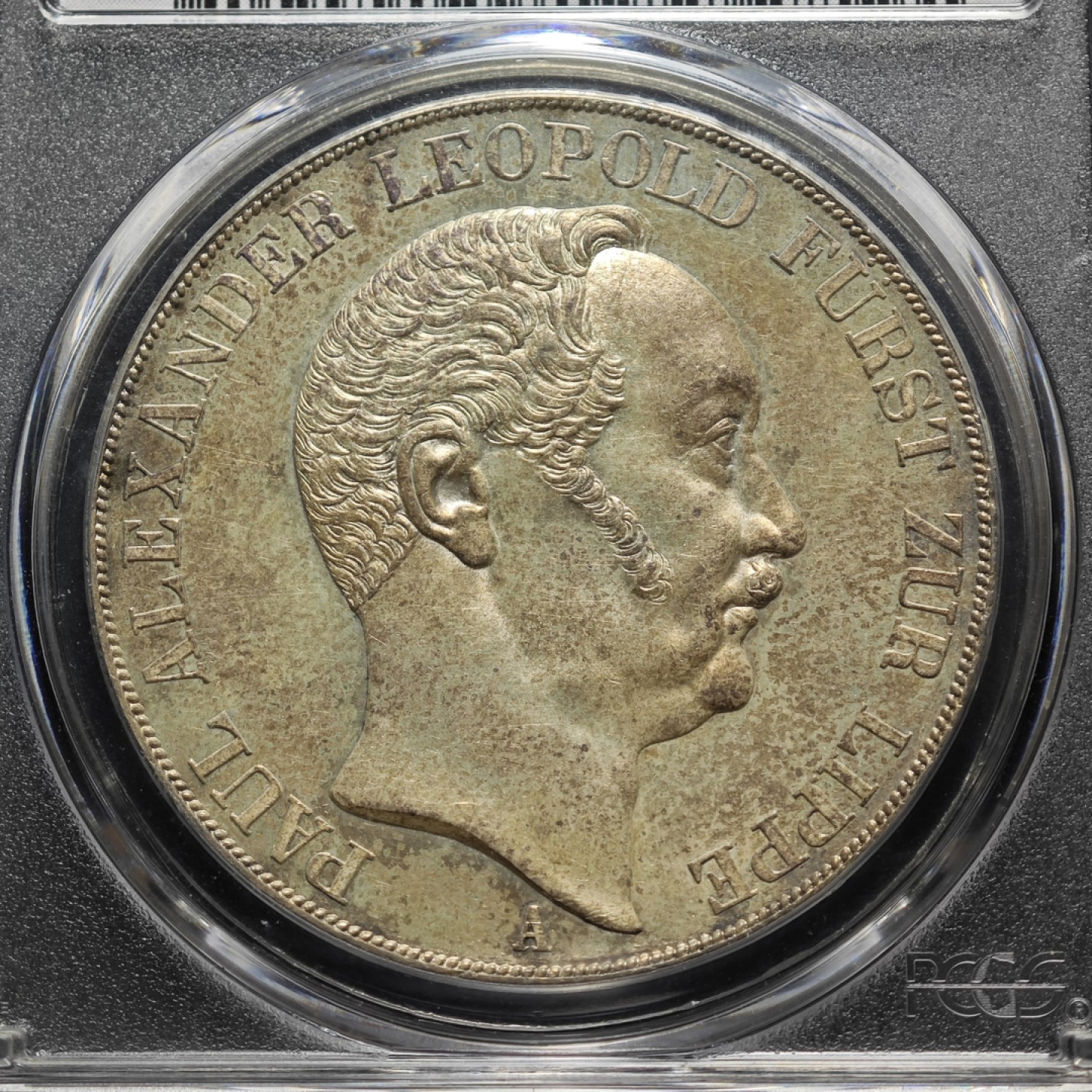 1843年德国利珀-德特蒙德2泰勒大银币 PCGS MS63 单年份 发行量仅17000枚！