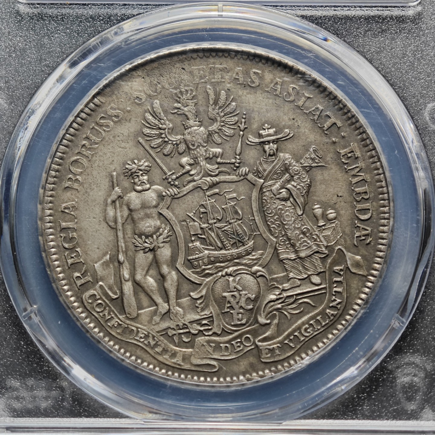 1751年德国普鲁士亚洲公司中国商人泰勒银币 PCGS AU58 罕见珍品