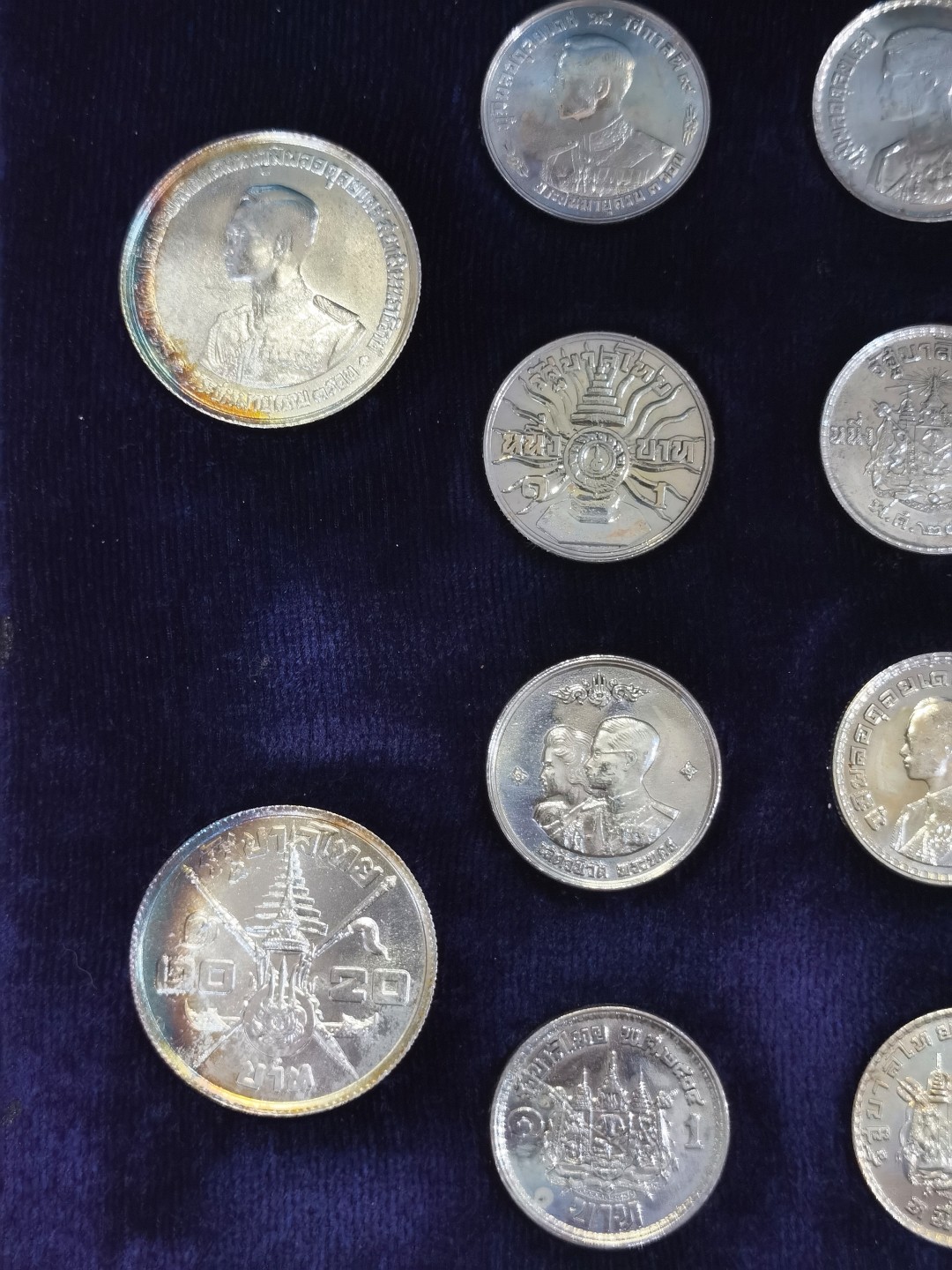 博洋堂章牌藏家系列场②暨第030期（全场包邮） 泰国早期套币30枚（含2枚银币）蓝盒带证书