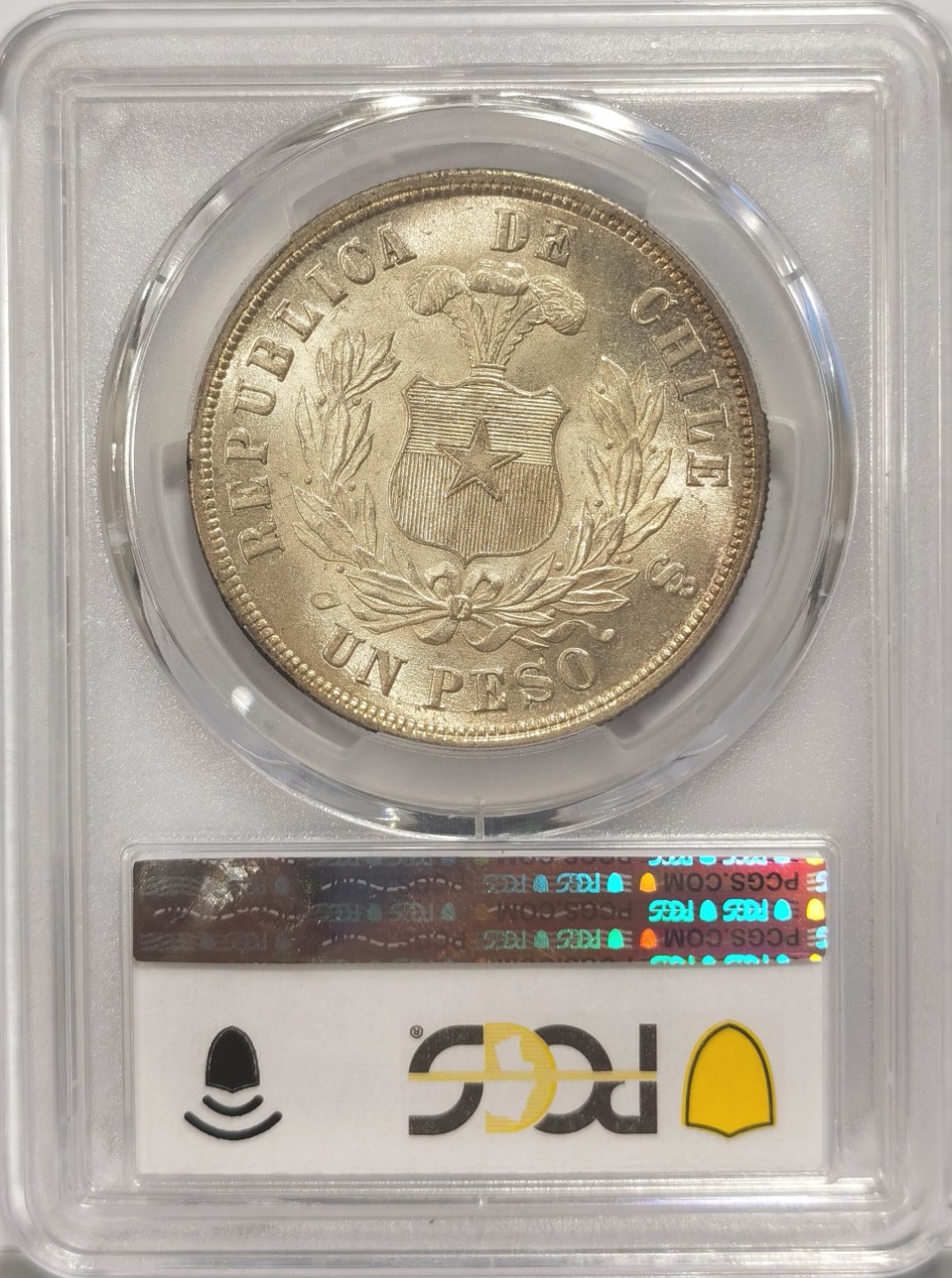 博洋堂章牌藏家系列场②暨第030期（全场包邮） PCGS MS64 智利1883年秃鹰1比索银币 美洲热门品种 高分收藏级