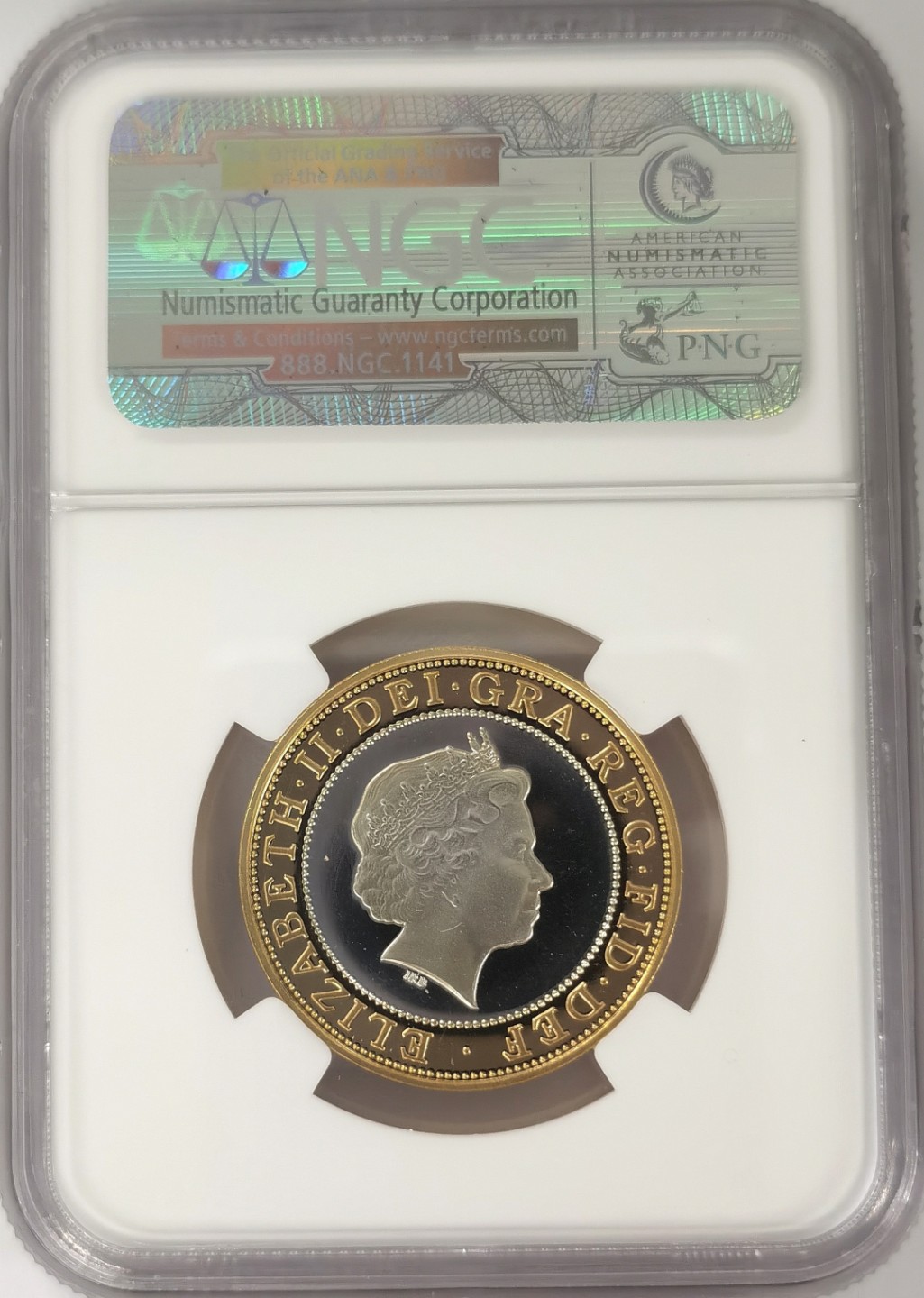 博洋堂章牌藏家系列场②暨第030期（全场包邮） NGC PF68UC 英国2001年2英镑全银双色(镀金)银币【加厚版】纪念马可尼无线电通信100周年