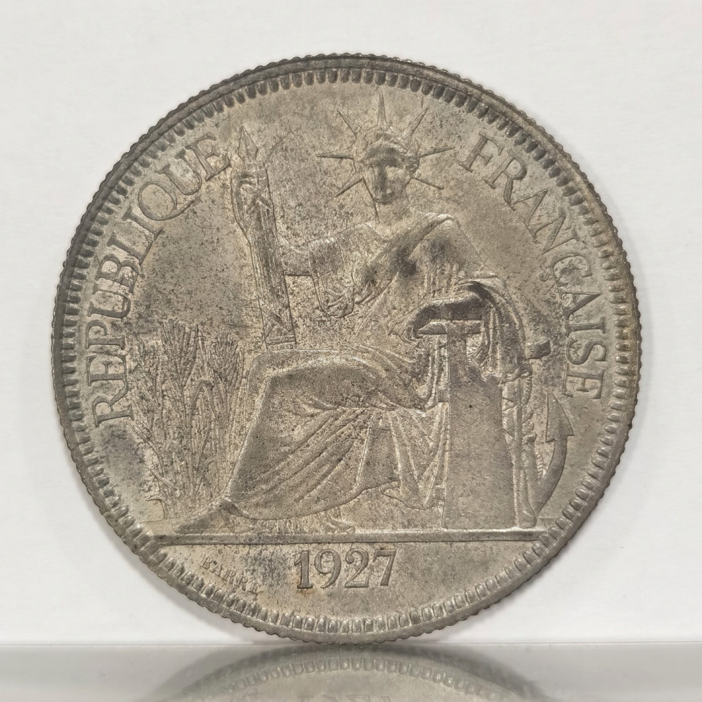 博洋堂章牌藏家系列场②暨第030期（全场包邮） 原光1909、1927年A版法属印支坐洋2枚