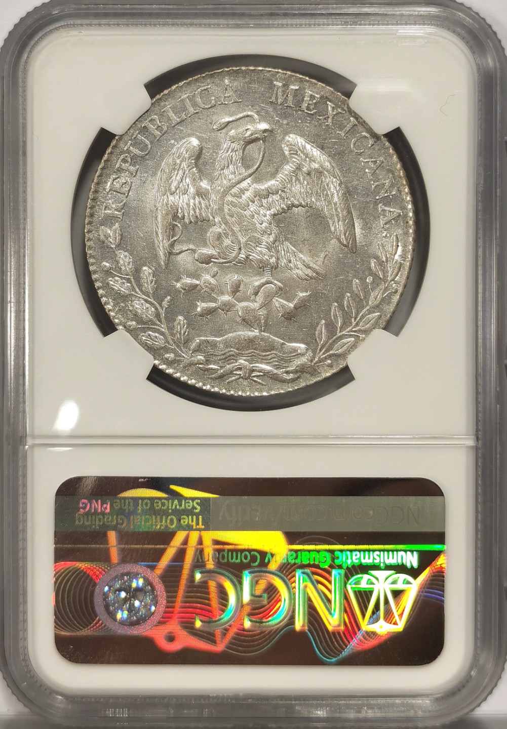 博洋堂章牌藏家系列场②暨第030期（全场包邮） NGC MS64 墨西哥1896年Mo AM版鹰洋 8里亚尔 深打 镜面转光 完全可收藏级