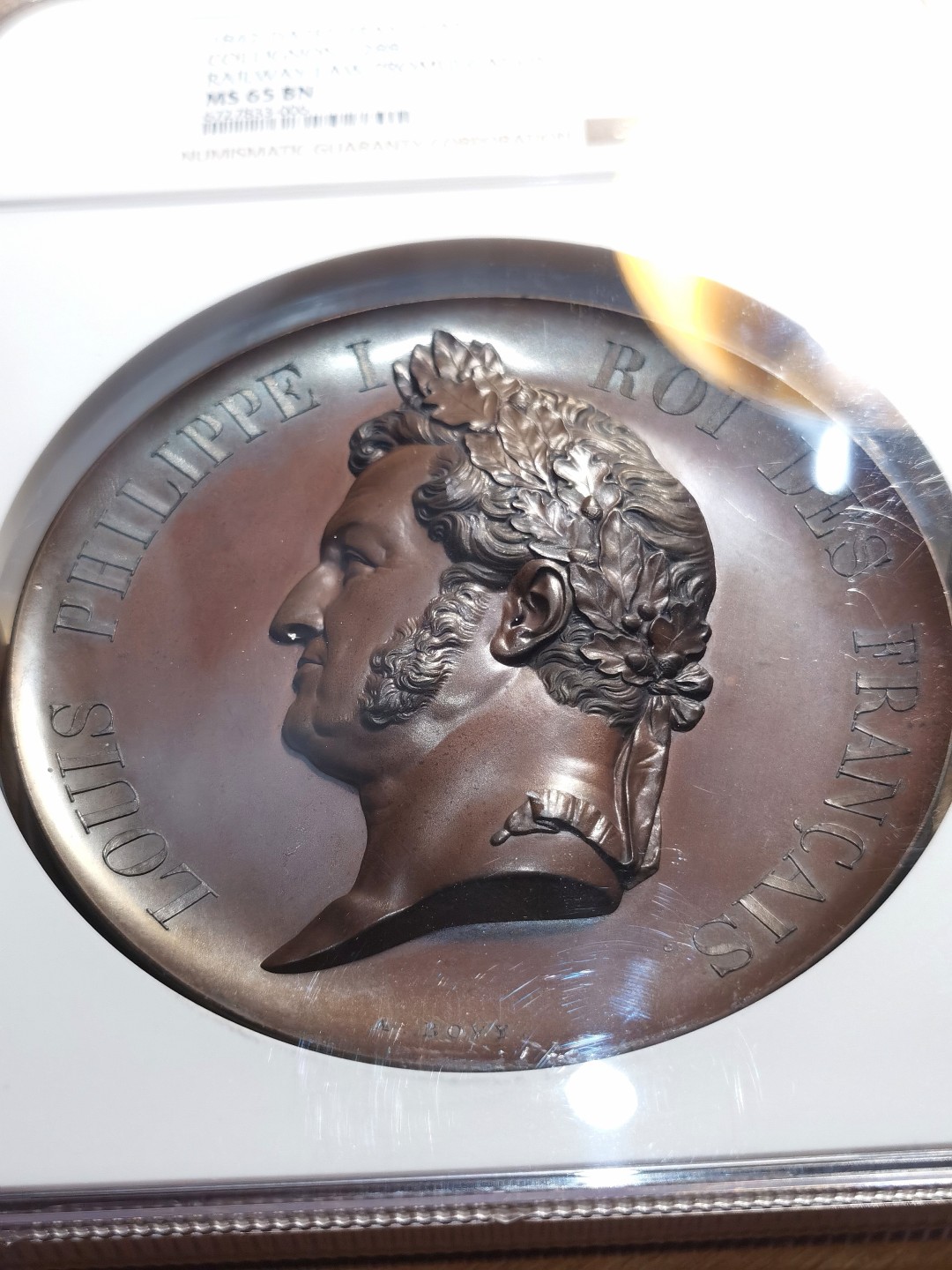 博洋堂章牌藏家系列场②暨第030期（全场包邮） 法国1842年菲利普铁路法案纪念铜章 NGC MS65