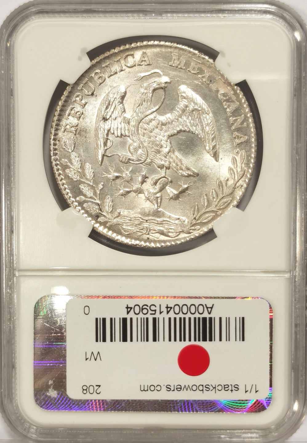 博洋堂章牌藏家系列场②暨第030期（全场包邮） NGC MS65 墨西哥1886年Zs FZ版鹰洋 8里亚尔 铸纹清晰