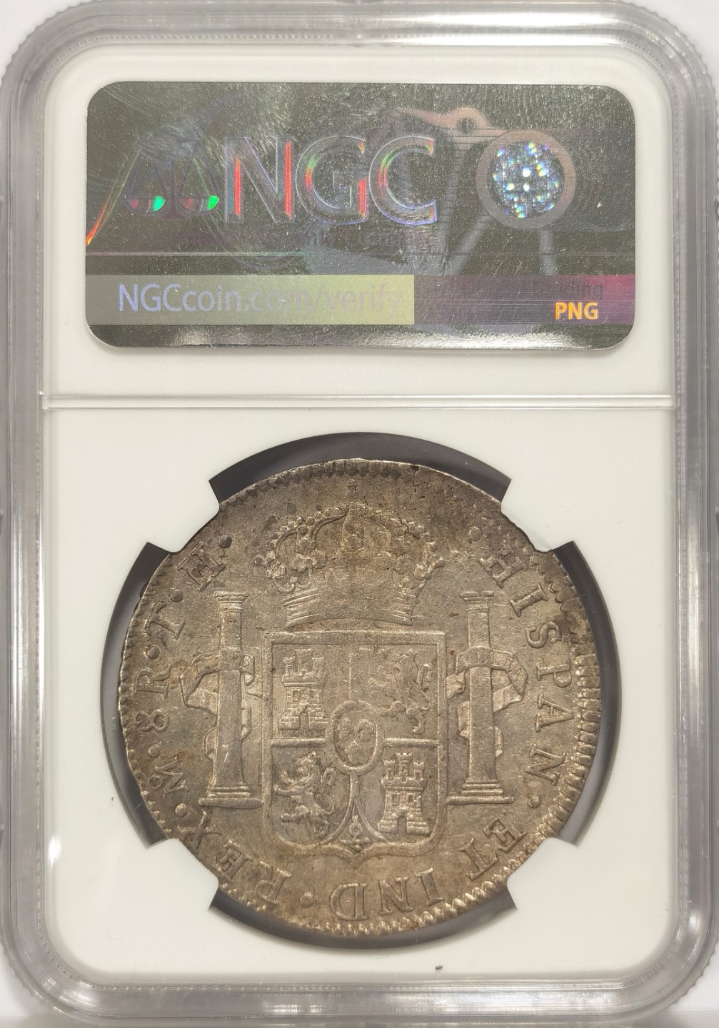 博洋堂章牌藏家系列场②暨第030期（全场包邮） NGC AU55 墨西哥1807年卡四双柱大银币 细节可以