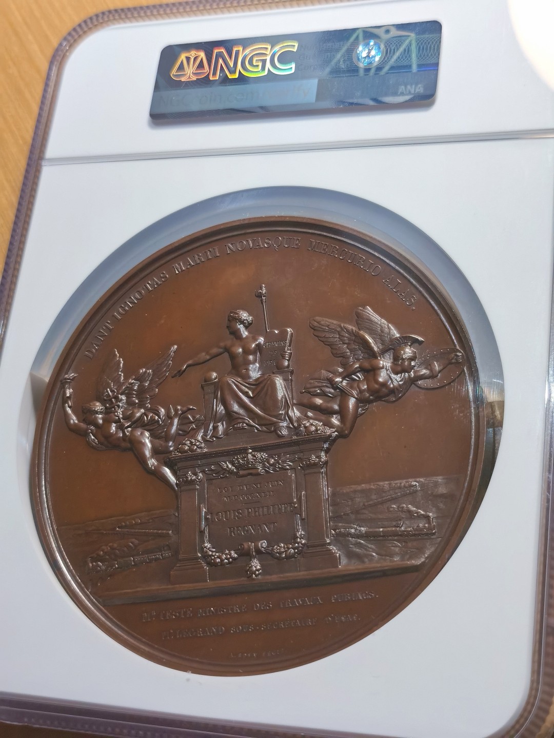 博洋堂章牌藏家系列场②暨第030期（全场包邮） 法国1842年菲利普铁路法案纪念铜章 NGC MS65