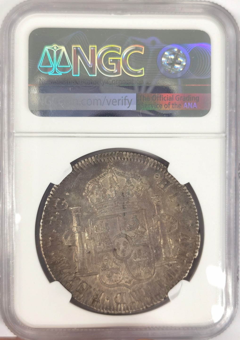 博洋堂章牌藏家系列场②暨第030期（全场包邮） NGC AU53 西属墨西哥1821年内战币费迪南七世8R双柱大银币 老包浆