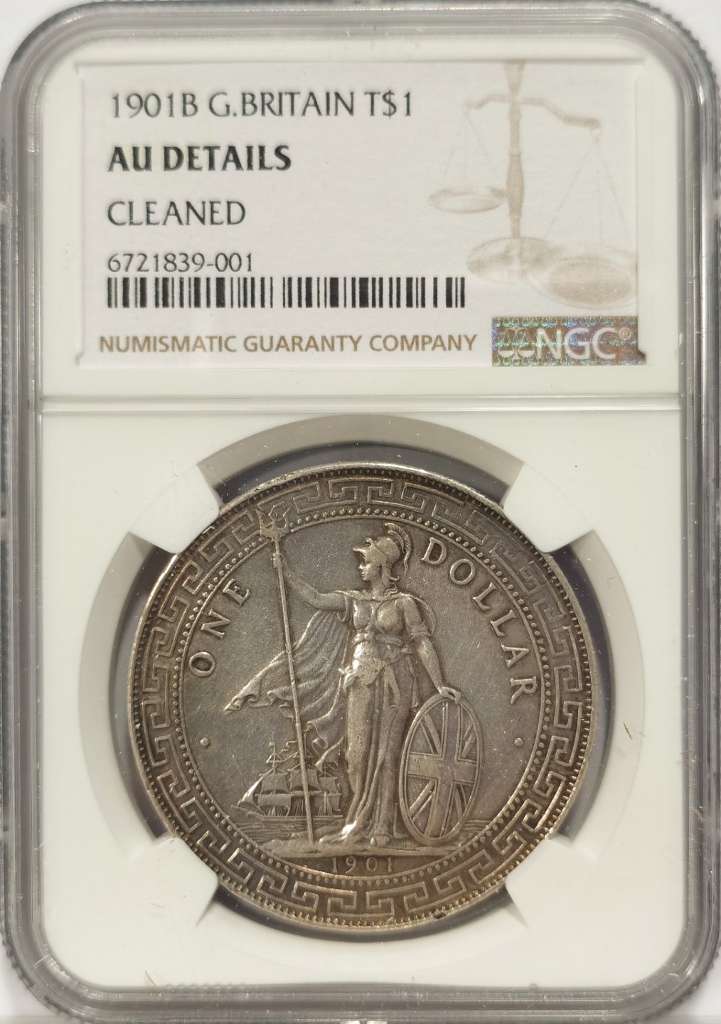 博洋堂章牌藏家系列场②暨第030期（全场包邮） NGC AUD 站洋1901B 壹元 少见年份 老包浆带彩 可以赌分