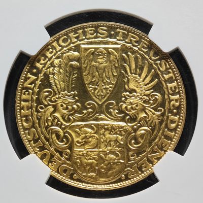 1927年德国兴登堡80大寿纪念金章 名家卡尔歌茨作品 稀少无D厂标版本 NGC PF64CAM