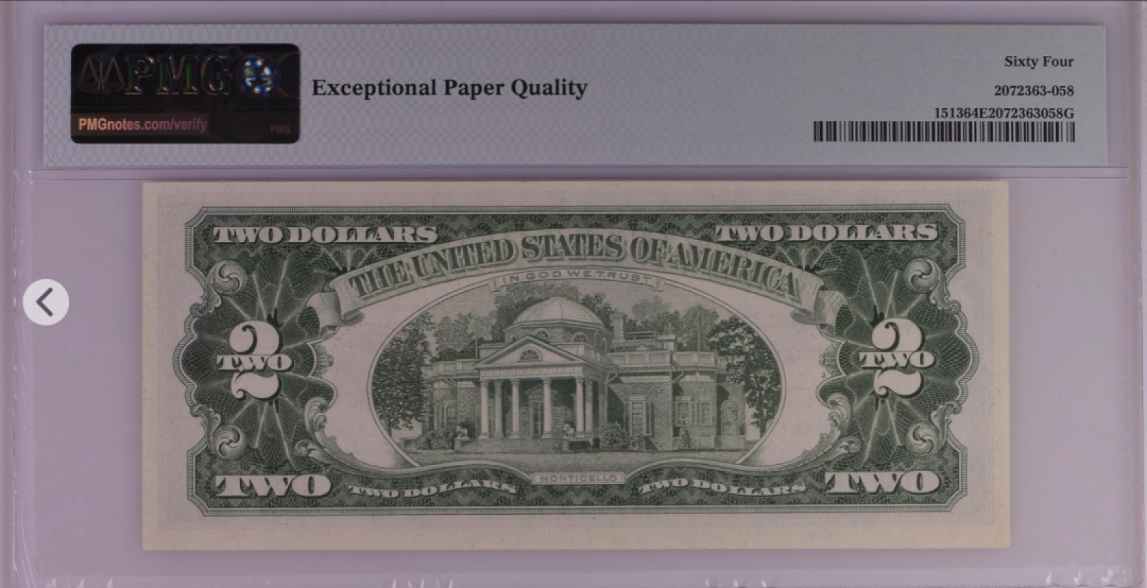 美元专场蓝库印红库印 2美元红库印战争券Legal Tender Note, $2 1963 Small Size