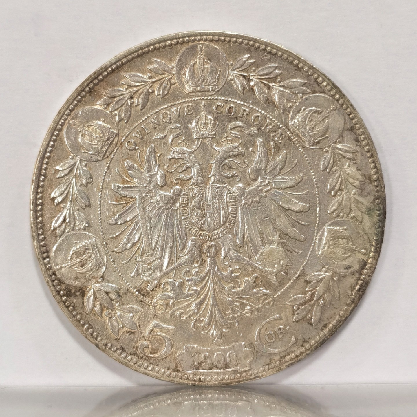 博洋堂章牌藏家系列场②暨第030期（全场包邮） 1900年奥匈帝国佛朗兹5克朗银币