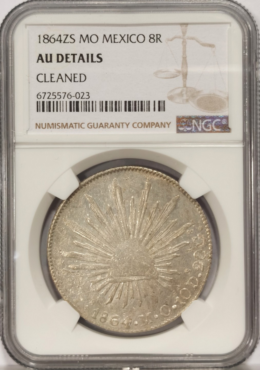 博洋堂章牌藏家系列场②暨第030期（全场包邮） NGC AUD 墨西哥花边鹰洋萨卡特卡斯厂 ZS 1864 中期老鹰 银光闪闪 不要错过