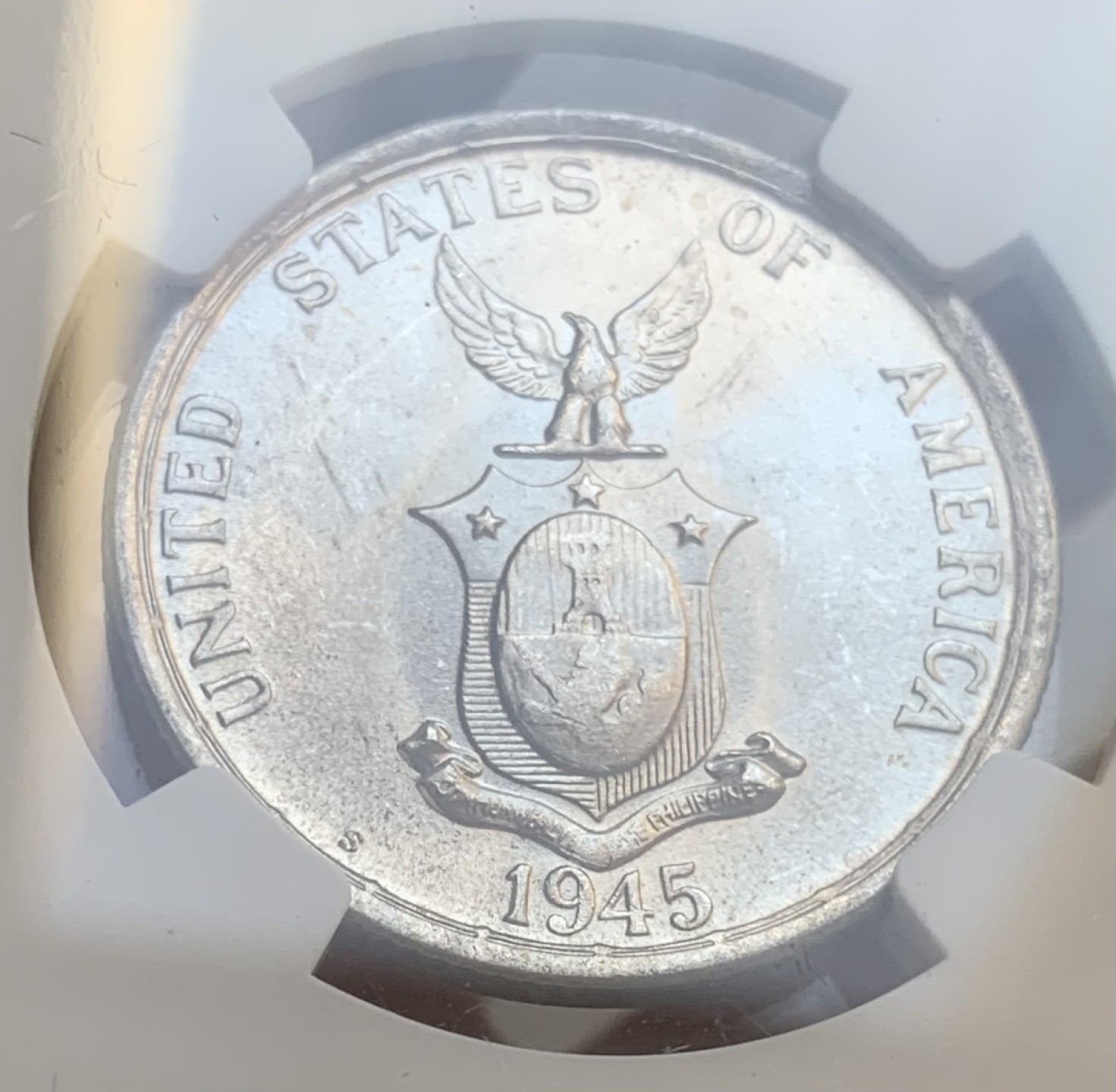 瓶子🏺第95期拍卖会  美属菲律宾1945年50分打铁女神银币  NGC MS63