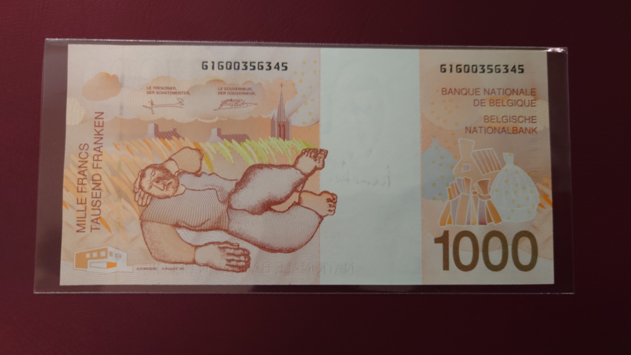【世界钱币】精选微拍第63期暨2023年第十期 裸钞专场（有最新展会卖剩品种） 比利时末版1000法郎 全新绝品