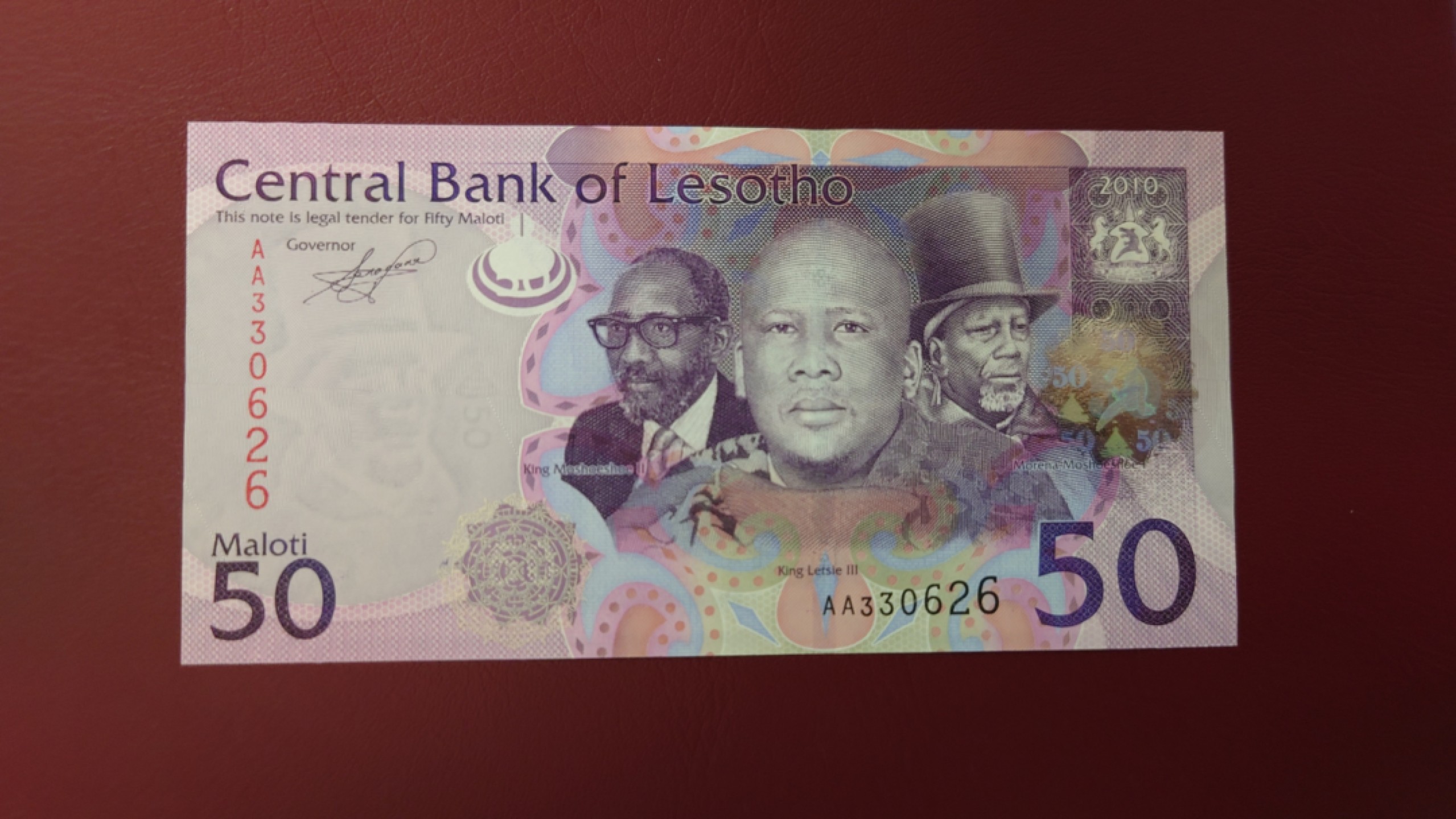 【世界钱币】精选微拍第63期暨2023年第十期 裸钞专场（有最新展会卖剩品种） 莱索托50 首发AA冠无47全新绝品