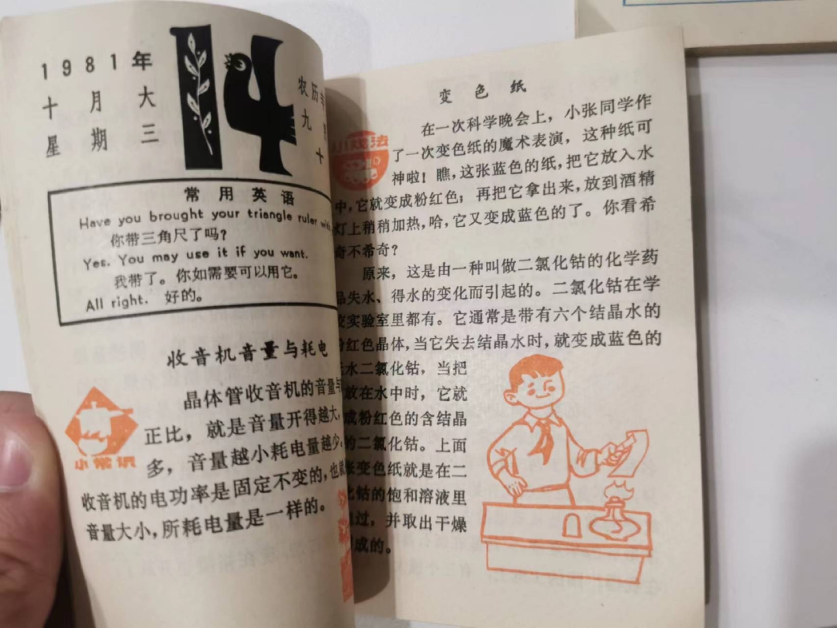 241.【麦稀奇世界钱币展★鲸贝乐淘★两拍包邮】三字经·第“融四岁，能让梨”号拍卖 【泰国邮票★银行日历卡★1981年少年儿童科普日历】杂项一起，全新全品，1981年日历难得好品相，80后的收藏品