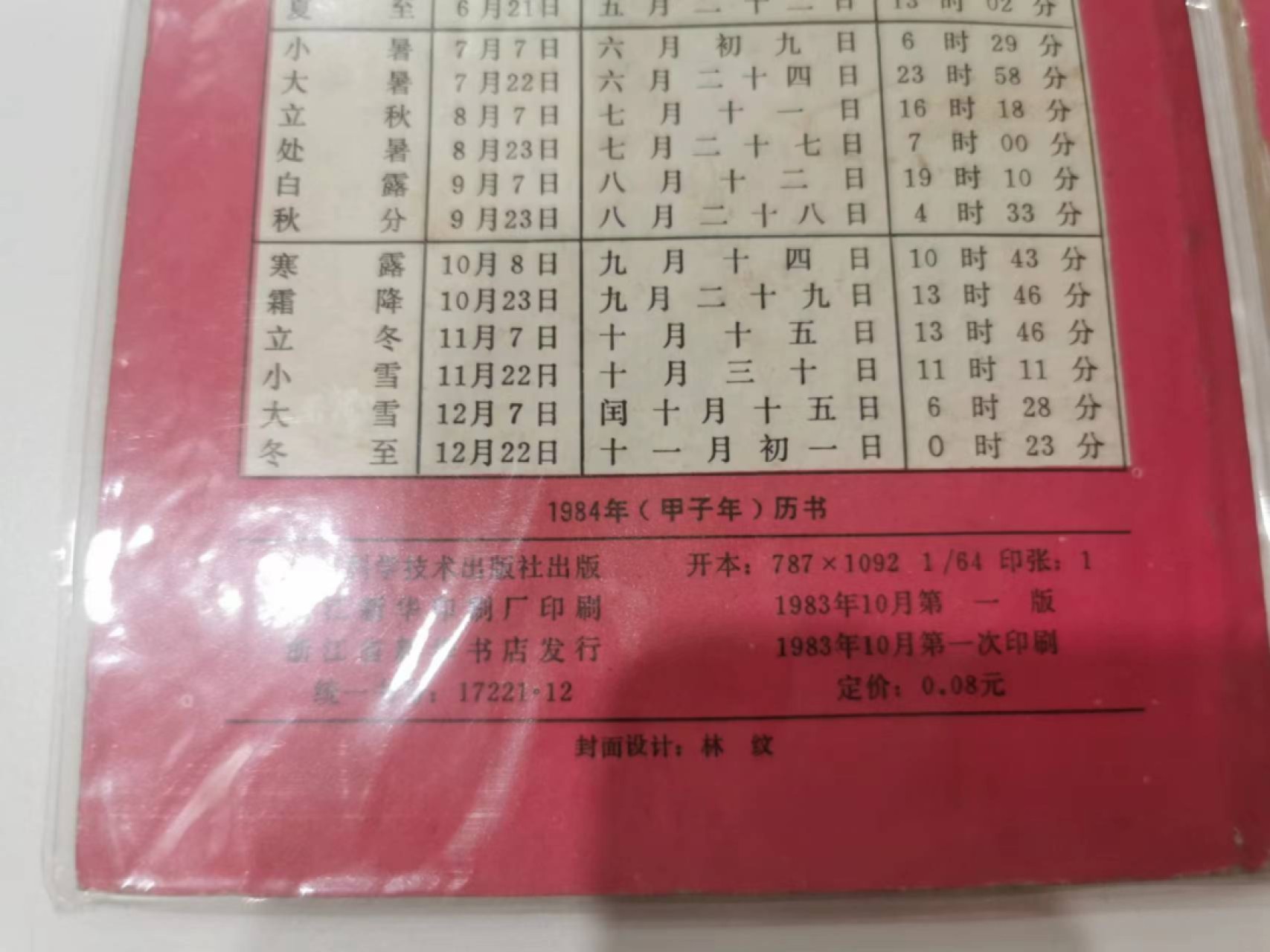 241.【麦稀奇世界钱币展★鲸贝乐淘★两拍包邮】三字经·第“融四岁，能让梨”号拍卖 【1980-1989年日历历书】浙江科学技术出版社，一版一次印制，难得好品相全部年份，80后的那一年